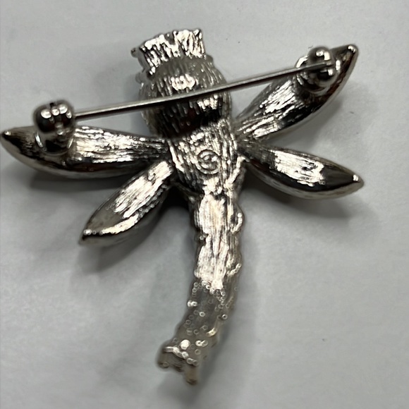 Vintage Blue Rhinestone Dragonfly Brooch - Picture 8 of 15